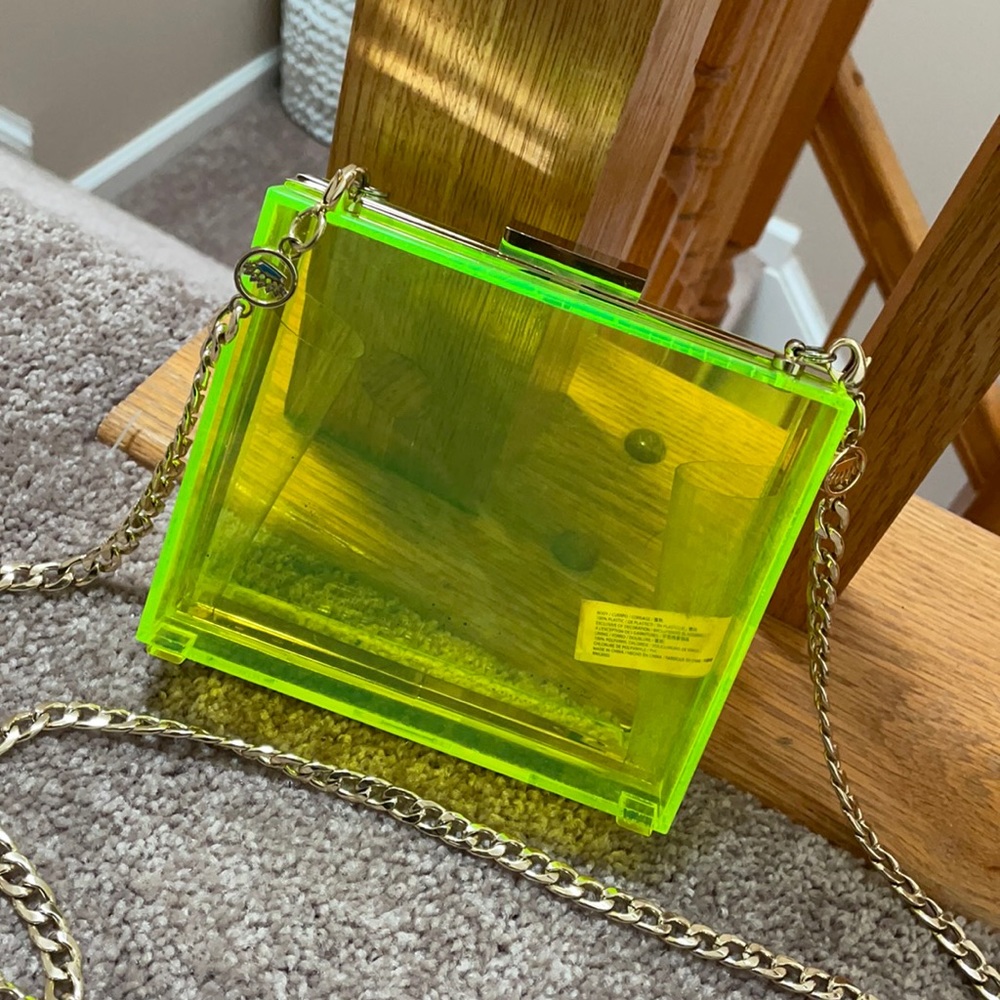 Neon clear box purse